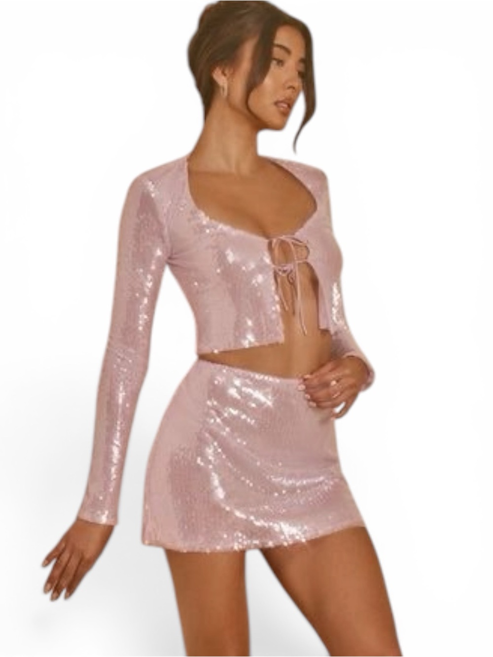 Oh Polly Lilac Sequin Top